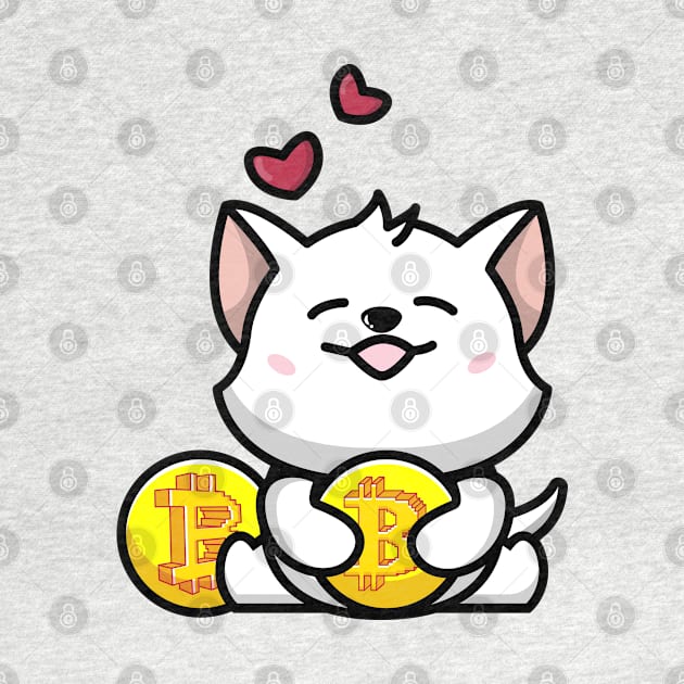 cute huging bitcoin by fflat hds